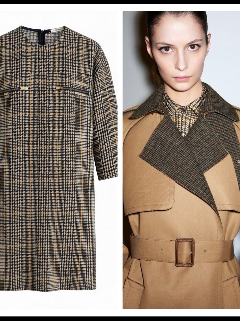 Celine Phoebe Philo PF11 Runway Trompe L'oeil Tweed Silk Dress FR 34